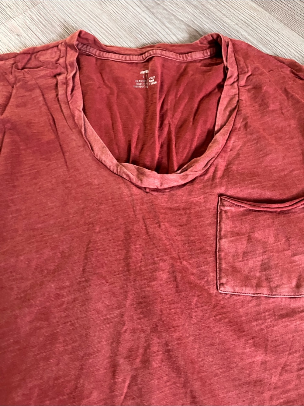 aerie Women's Short-Sleeve Pocket Tee in Rust Red - Picture 5 of 6